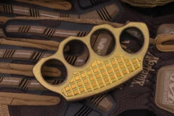 Microtech Marfione Custom Hand Tank Antique Gold Titanium 4-Hole Paperweight