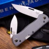 Benchmade Weekender Slip Joint Folding Knife Gray G10 3" Stonewash 317 -Best Knifes Shop IMG 5622 12864.1666055044