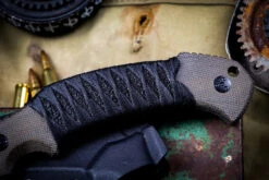 Bastinelli Knives "Grumpy" OD Green Micarta/Custom Tsuka Wrap Scythe 4" Black Serrated Spine -Best Knifes Shop IMG 6566 37453.1670794550