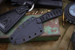 Bastinelli Knives "Sin" Black Tsuka Wrap Menuki 3.5" Dark Stonewash -Best Knifes Shop IMG 6665 29386.1671124375