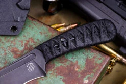 Bastinelli Knives "Sin" Black Tsuka Wrap Menuki 3.5" Dark Stonewash -Best Knifes Shop IMG 6668 23753.1671124374