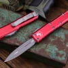 Microtech UTX-85 OTF Automatic Knife Red Distressed 3" Dagger Stonewash 232-10DRD -Best Knifes Shop IMG 6825 53354.1672110095