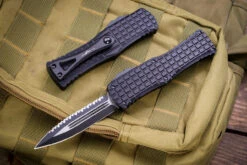 Microtech Hera Tactical FRAG OTF Knife 3" Dagger Black Serrated 702-3TFRS