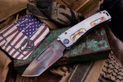 Medford Marauder-H Folding Knife Tumble/Flamed Titanium 3.75" Vulcan Tanto
