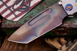 Medford Marauder-H Folding Knife Tumble/Flamed Titanium 3.75" Vulcan Tanto -Best Knifes Shop IMG 8161 02715.1690413953