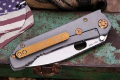 Medford 187 DP Folding Knife Gray Contoured Titanium 3.75" Drop Point Tumbled -Best Knifes Shop IMG 8204 71420.1690328365