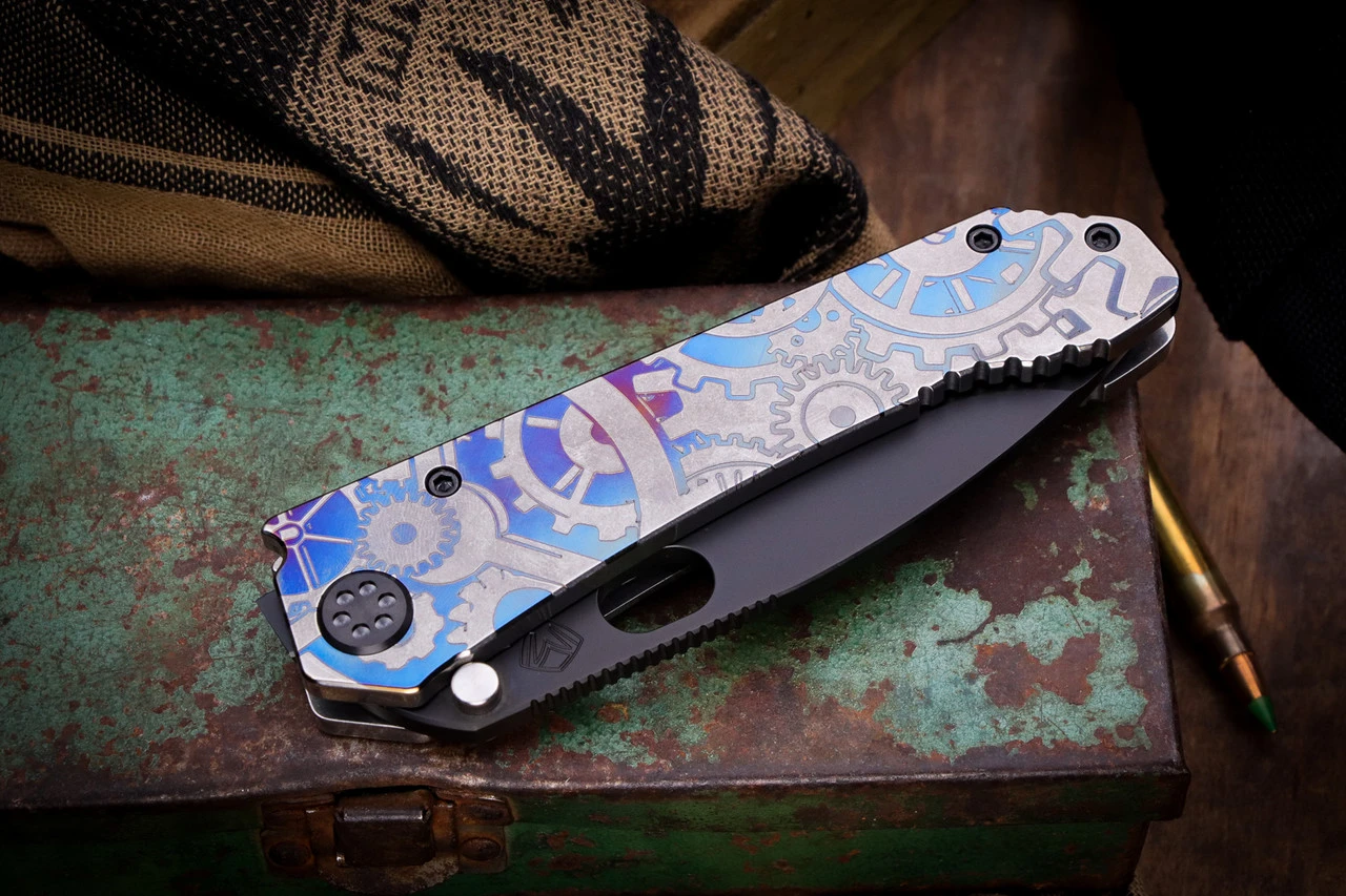 Medford 187 DP Folding Knife Titanium Deep-Cut "SteamPunk" 3.75" PVD Black 5 Medford 187 DP Folding Knife Titanium Deep-Cut "SteamPunk" 3.75" PVD Black - Image 3