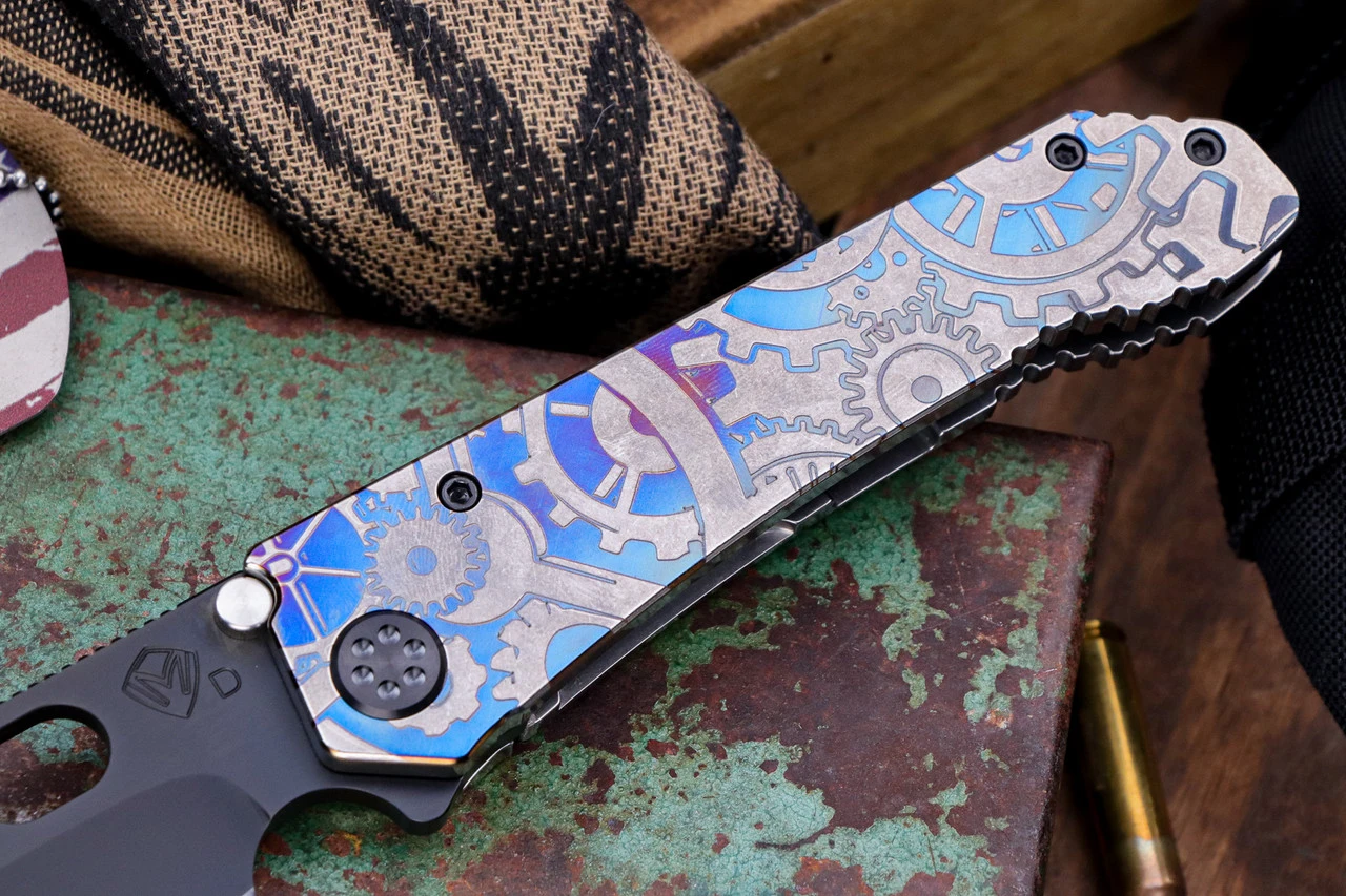 Medford 187 DP Folding Knife Titanium Deep-Cut "SteamPunk" 3.75" PVD Black 4 Medford 187 DP Folding Knife Titanium Deep-Cut "SteamPunk" 3.75" PVD Black - Image 2