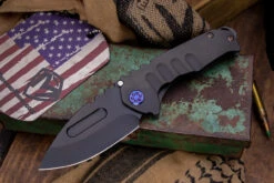 Medford Praetorian Genesis T Folding Knife PVD Titanium, Violet HW/Clip 3.3" Drop Point PVD