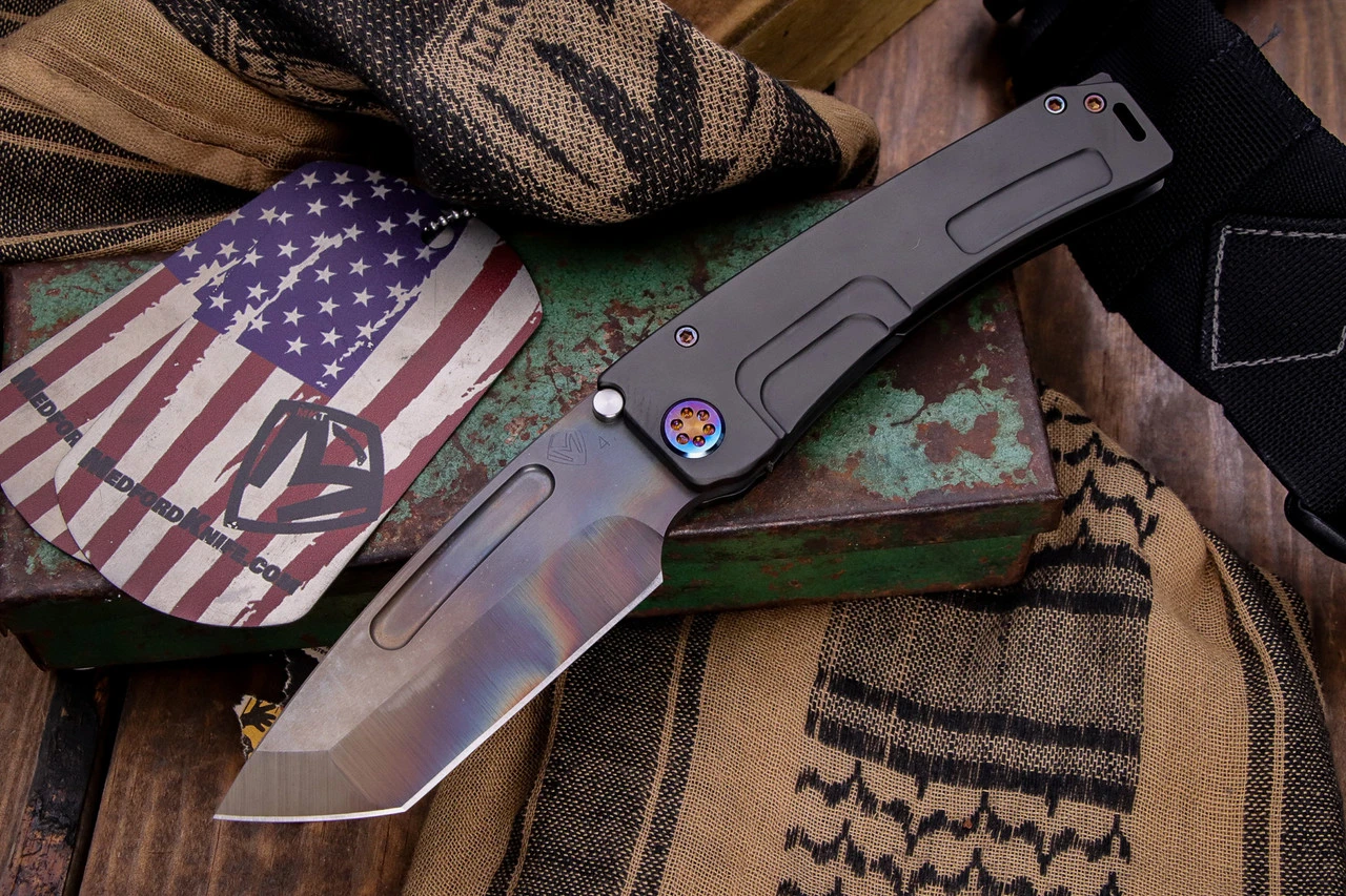 Medford Marauder-H Folding Knife PVD Titanium 3.75" Vulcan Tanto 3 Medford Marauder-H Folding Knife PVD Titanium 3.75" Vulcan Tanto
