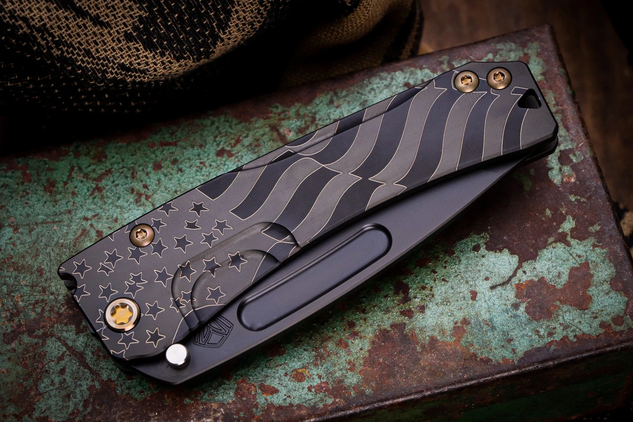 Medford Slim Midi Folding Knife Titanium "Ghosted American Flag" 3.25" Tanto PVD 4 Medford Slim Midi Folding Knife Titanium "Ghosted American Flag" 3.25" Tanto PVD - Image 2