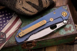 Medford 187 DP Folding Knife Titanium Bead Blasted Blue 3.75" Tumbled -Best Knifes Shop IMG 8309 27622.1690407945