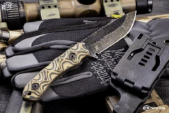 Stroup Knives GP2 Fixed Blade Knife Camo G10 3.5" Acid Wash Drop Point