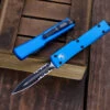 Microtech UTX-70 OTF Automatic Knife Blue 2.4" Dagger Serrated Black 147-2BL