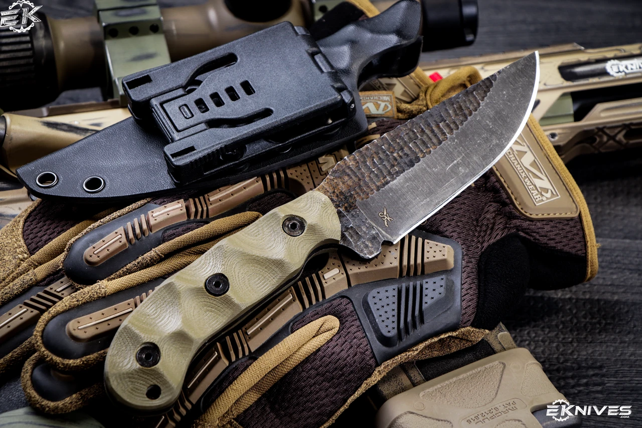 Stroup Knives GP1 Fixed Blade Knife OD Green G10 4" Acid Wash Drop Point 3 Stroup Knives GP1 Fixed Blade Knife OD Green G10 4" Acid Wash Drop Point