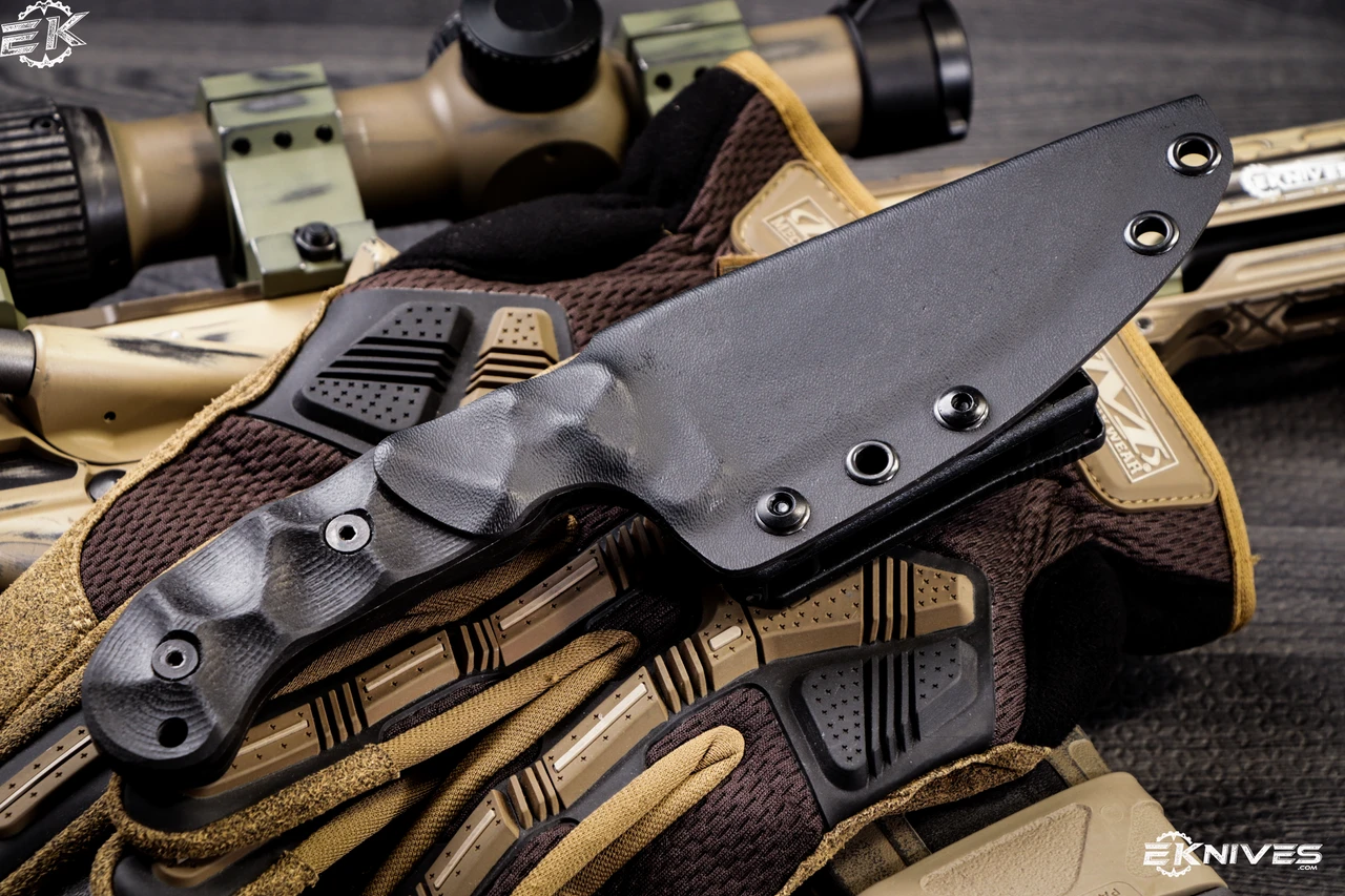 Stroup Knives GP1 Fixed Blade Knife Black G10 4" Acid Wash Drop Point 5 Stroup Knives GP1 Fixed Blade Knife Black G10 4" Acid Wash Drop Point - Image 3