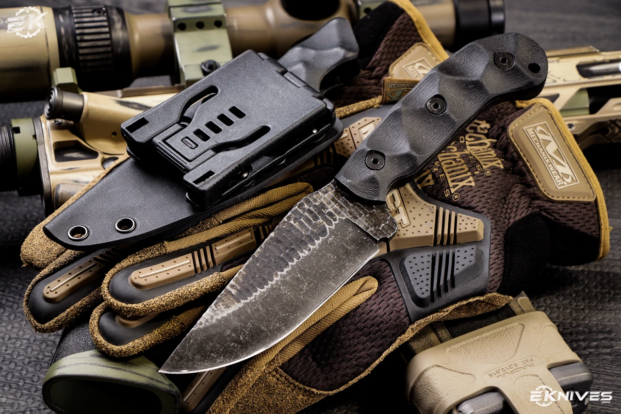 Stroup Knives GP1 Fixed Blade Knife Black G10 4" Acid Wash Drop Point 4 Stroup Knives GP1 Fixed Blade Knife Black G10 4" Acid Wash Drop Point - Image 2