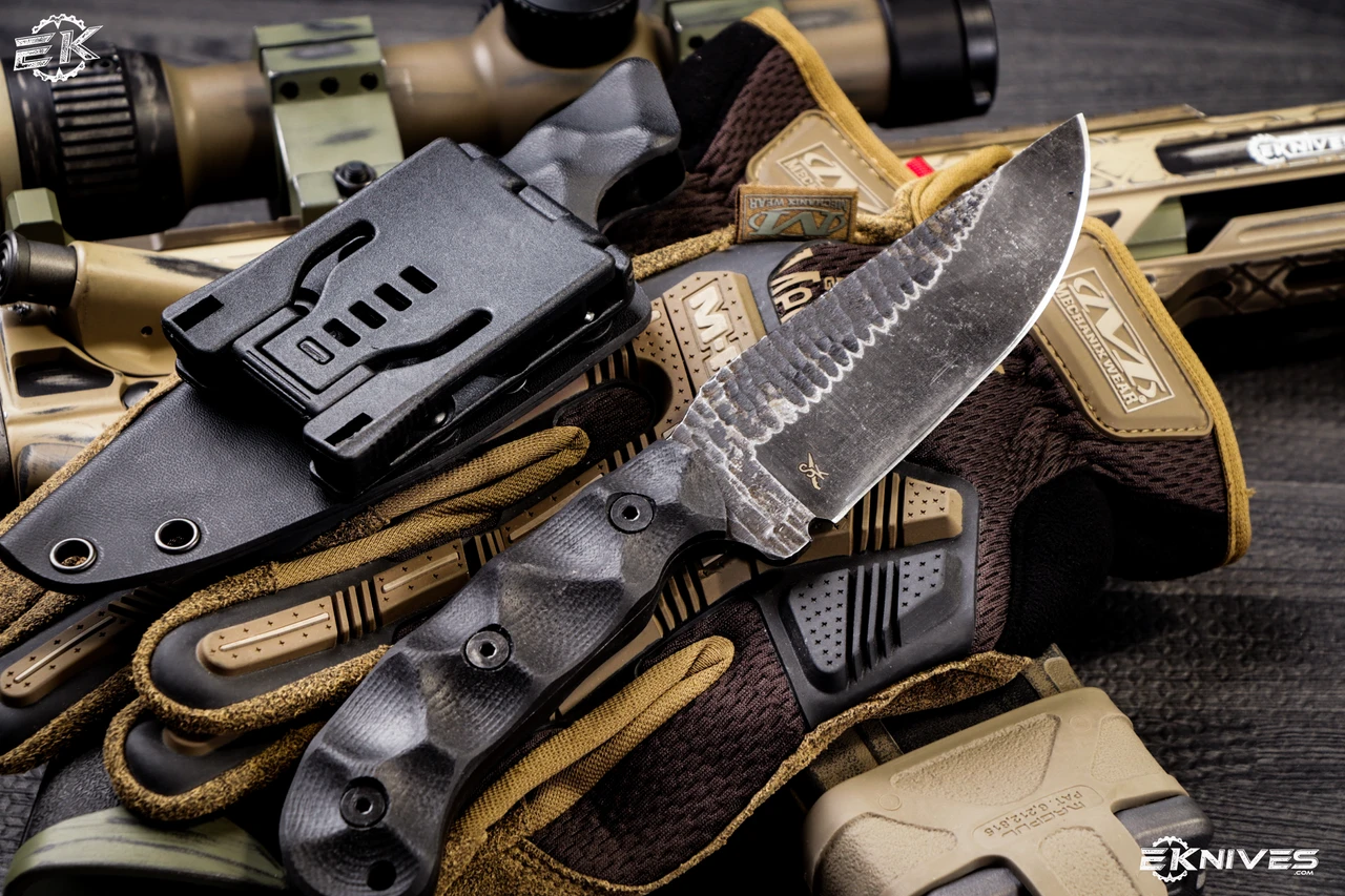 Stroup Knives GP1 Fixed Blade Knife Black G10 4" Acid Wash Drop Point 3 Stroup Knives GP1 Fixed Blade Knife Black G10 4" Acid Wash Drop Point