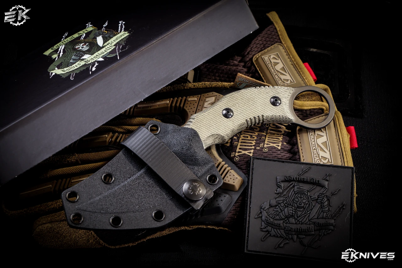 Bastinelli Knives Mako Compact Green Micarta 3" M390 PVD 5 Bastinelli Knives Mako Compact Green Micarta 3" M390 PVD - Image 3