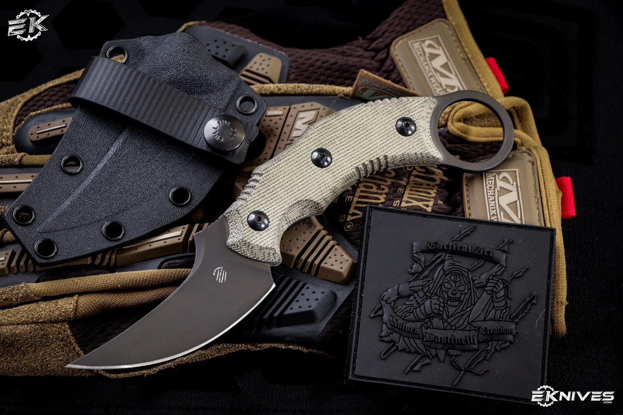 Bastinelli Knives Mako Compact Green Micarta 3" M390 PVD 3 Bastinelli Knives Mako Compact Green Micarta 3" M390 PVD