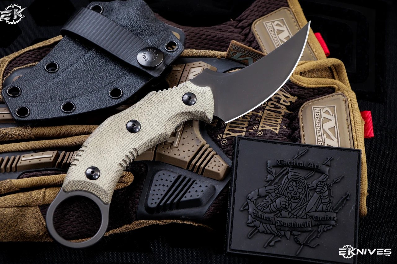 Bastinelli Knives Mako Compact Green Micarta 3" M390 PVD 4 Bastinelli Knives Mako Compact Green Micarta 3" M390 PVD - Image 2