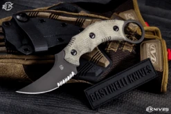 Bastinelli Knives Mako Compact Green Micarta 3" M390 PVD Serrated