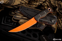 Benchmade Meatcrafter Fixed Blade Hunting Knife Carbon Fiber 6.1" S45VN Orange Trailing Point 15500OR-2