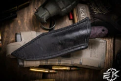 Jason Knight Forge Studio Jurassic Bird And Trout Fixed Blade Burgundy Textured Micarta 2.95" Acid Wash 7 Jason Knight Forge Studio Jurassic Bird And Trout Fixed Blade Burgundy Textured Micarta 2.95" Acid Wash -Best Knifes Shop JK JBT BG Purple 4 64631.1679908786