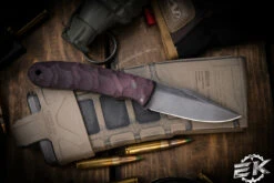 Jason Knight Forge Studio Jurassic Bird And Trout Fixed Blade Burgundy Textured Micarta 2.95" Acid Wash 9 Jason Knight Forge Studio Jurassic Bird And Trout Fixed Blade Burgundy Textured Micarta 2.95" Acid Wash -Best Knifes Shop JK JBT BG Purple 62261.1679908777