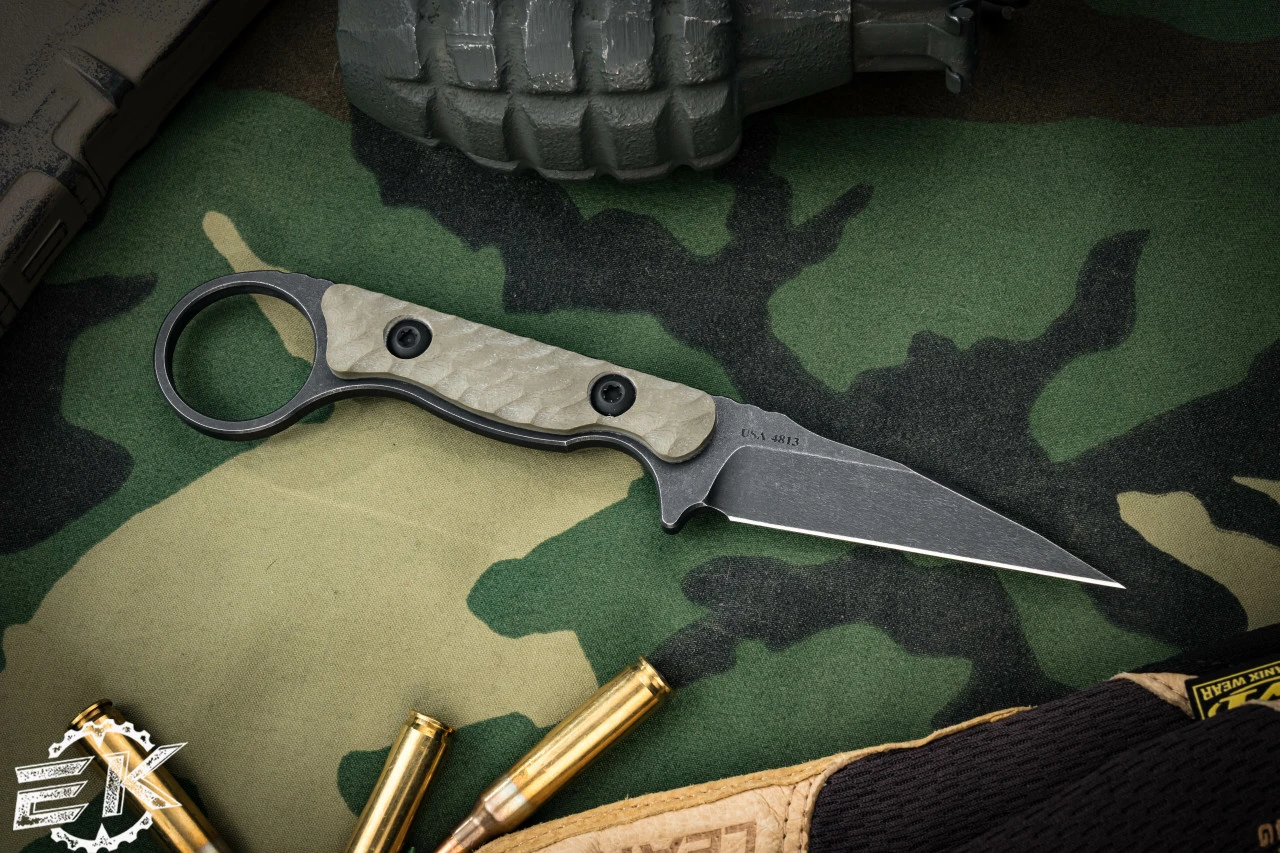 Toor Knives Jank Shank Covert Green G10 Fixed Blade Knife 3" Black Oxide 4 Toor Knives Jank Shank Covert Green G10 Fixed Blade Knife 3" Black Oxide - Image 2