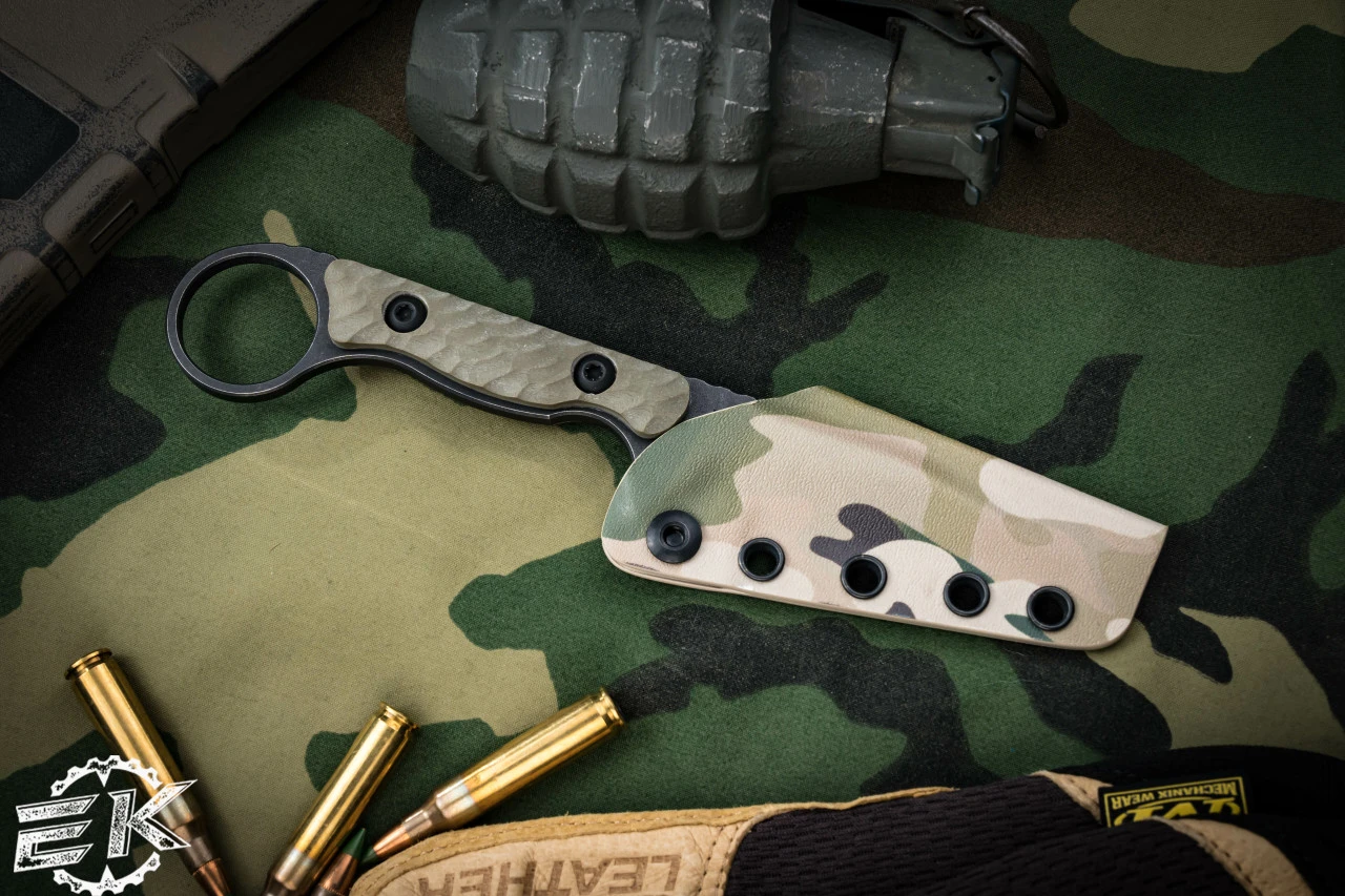 Toor Knives Jank Shank Covert Green G10 Fixed Blade Knife 3" Black Oxide 6 Toor Knives Jank Shank Covert Green G10 Fixed Blade Knife 3" Black Oxide - Image 4