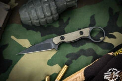 Toor Knives Jank Shank Covert Green G10 Fixed Blade Knife 3" Black Oxide