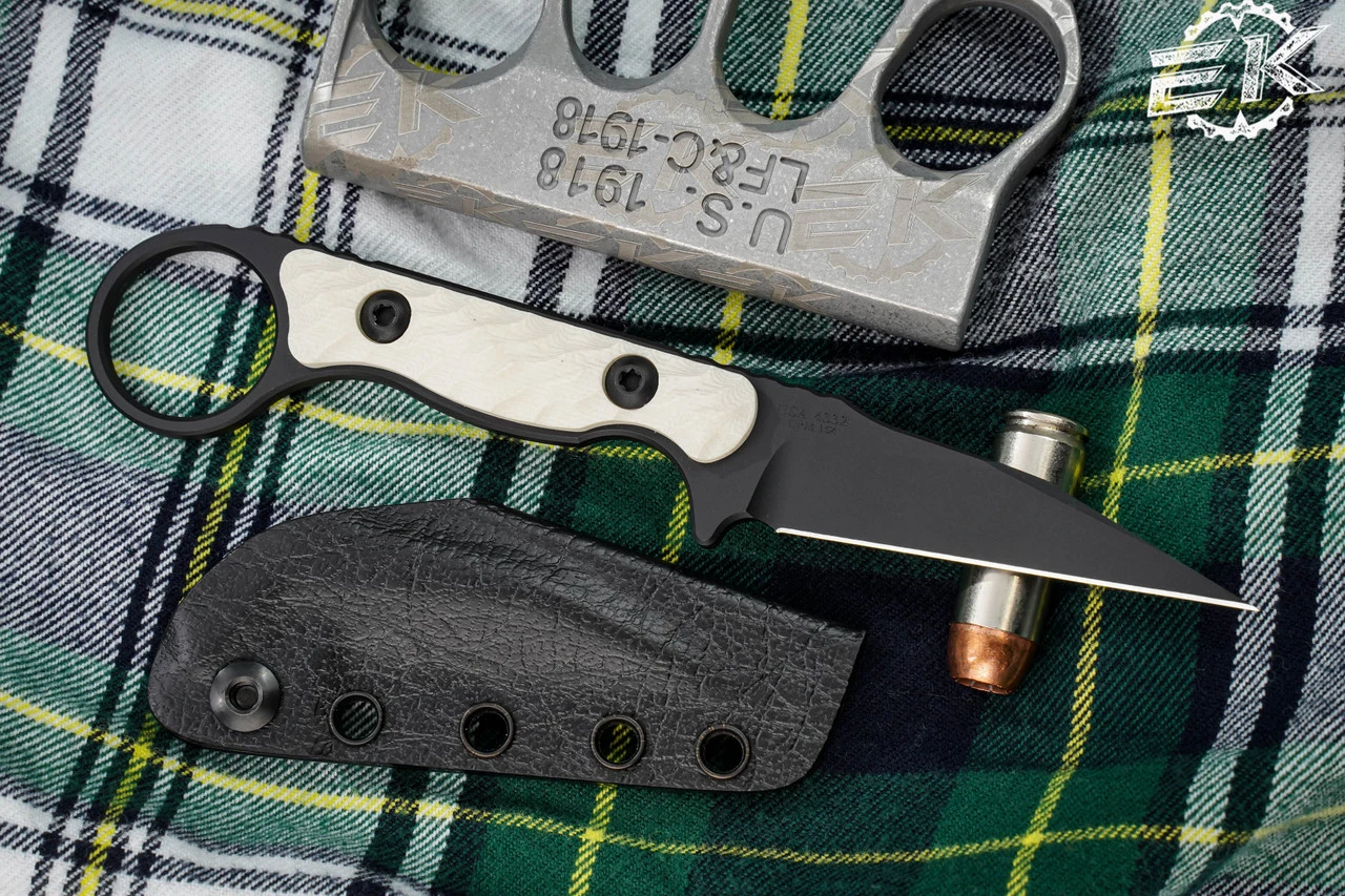 Toor Knives Jank Shank Fixed Blade Knife White G10 3" Shadow Black 4 Toor Knives Jank Shank Fixed Blade Knife White G10 3" Shadow Black - Image 2