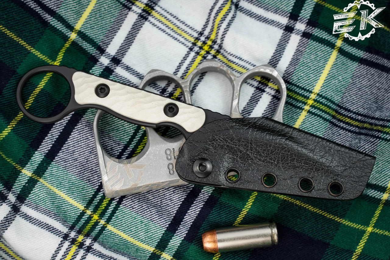 Toor Knives Jank Shank Fixed Blade Knife White G10 3" Shadow Black 6 Toor Knives Jank Shank Fixed Blade Knife White G10 3" Shadow Black - Image 4