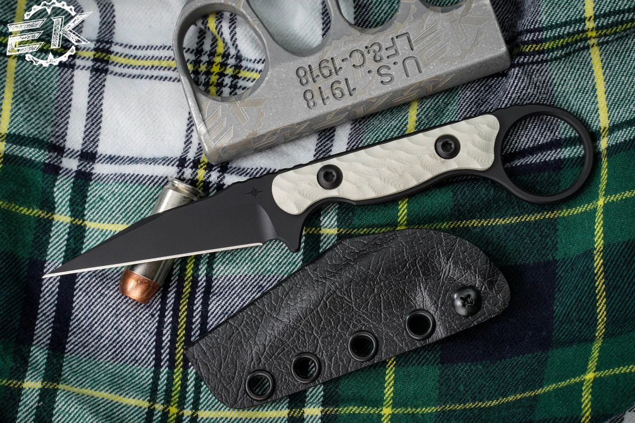 Toor Knives Jank Shank Fixed Blade Knife White G10 3" Shadow Black 3 Toor Knives Jank Shank Fixed Blade Knife White G10 3" Shadow Black