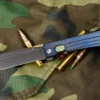 D Rocket Design Jupiter EDC Folding Knife Timascus 3" DLC Black Drop Point -Best Knifes Shop Jupitor VG 10 PVD BLK Timascus 024 41447.1670371101
