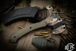 Toor Knives Tomahawk Covert Green G10 Fixed Blade 11" Black Oxide W/Kydex Sheath -Best Knifes Shop Karsumba Covert Green 4 20983.1677365370