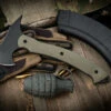 Toor Knives Tomahawk Covert Green G10 Fixed Blade 11" Black Oxide W/Kydex Sheath -Best Knifes Shop Karsumba Covert Green 18467.1677365364