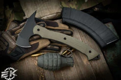 Toor Knives Tomahawk Covert Green G10 Fixed Blade 11" Black Oxide W/Kydex Sheath