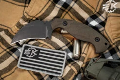 Toor Knives KARSUMBA Fixed Blade Knife Burlap Green Micarta 2.5" Karambit Black