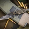 Stroup Knives MINI Fixed Blade Knife Camo G10 3" Acid Wash Carved Pike