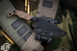 Stroup Knives MINI MOD 1 Fixed Blade Knife FDE G10 3" Acid Wash Drop Point -Best Knifes Shop MINI1 FDE G10 4 89764.1678210880