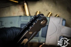 Medford Praetorian Genesis "T" Knife PVD Titanium W/ Bronze Pinstripe 3.3" Drop Point PVD -Best Knifes Shop MK029SPT 30PV T1 C1 BP 3 70447.1688756344