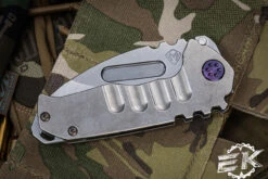 Medford Praetorian Genesis "T" Folding Knife Tumbled Titanium 3.3" Drop Point Tumbled -Best Knifes Shop MK029STD 01TM T3C3 BN 2 97637.1688334296