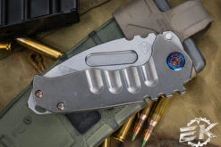 Medford Praetorian Genesis "T" Folding Knife Tumbled Titanium, Flamed HW/Clip 3.3" Drop Point Tumbled -Best Knifes Shop MK029STD 01TM TFCF BN 1 4 88082.1688749578