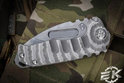 Medford Praetorian Genesis "T" Folding Knife "Tremors Bark" Sculpted Titanium 3.3" Drop Point Tumbled -Best Knifes Shop MK029STD 01TM TSCS BN 2 55266.1688332334