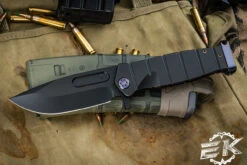 Medford USMC FF Fighter Flipper Knife Titanium PVD W/ Violet Pinstripe 4.25" Black PVD