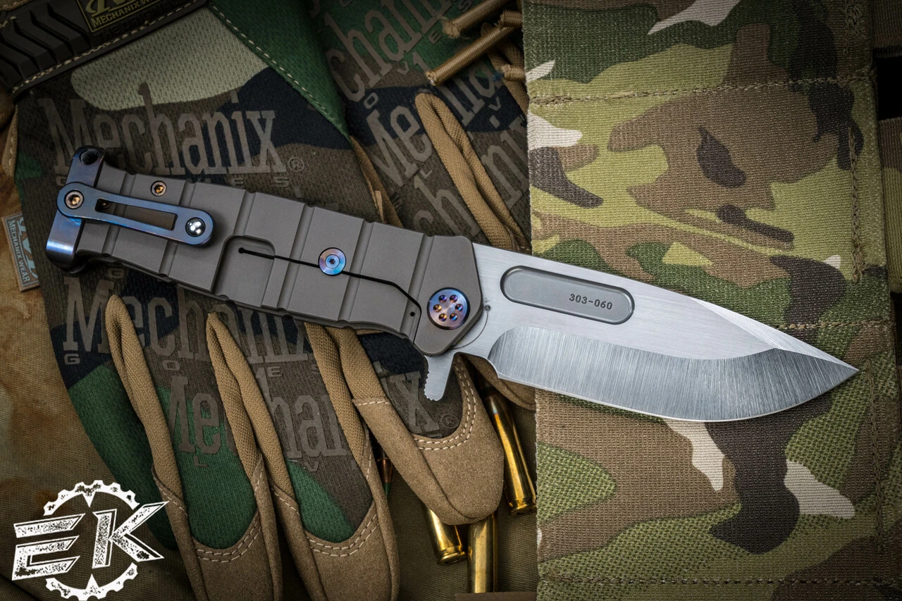 Medford USMC FF Fighter Flipper Knife Bronze Titanium 4.25" Tumbled/Satin Flats 5 Medford USMC FF Fighter Flipper Knife Bronze Titanium 4.25" Tumbled/Satin Flats - Image 3