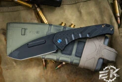 Medford Praetorian Slim Folding Knife Titanium PVD Ghost Flag 3.3" Tanto Black PVD