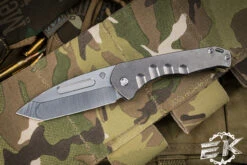 Medford Praetorian Slim Folding Knife Tumbled Titanium 3.3" Tanto Tumbled